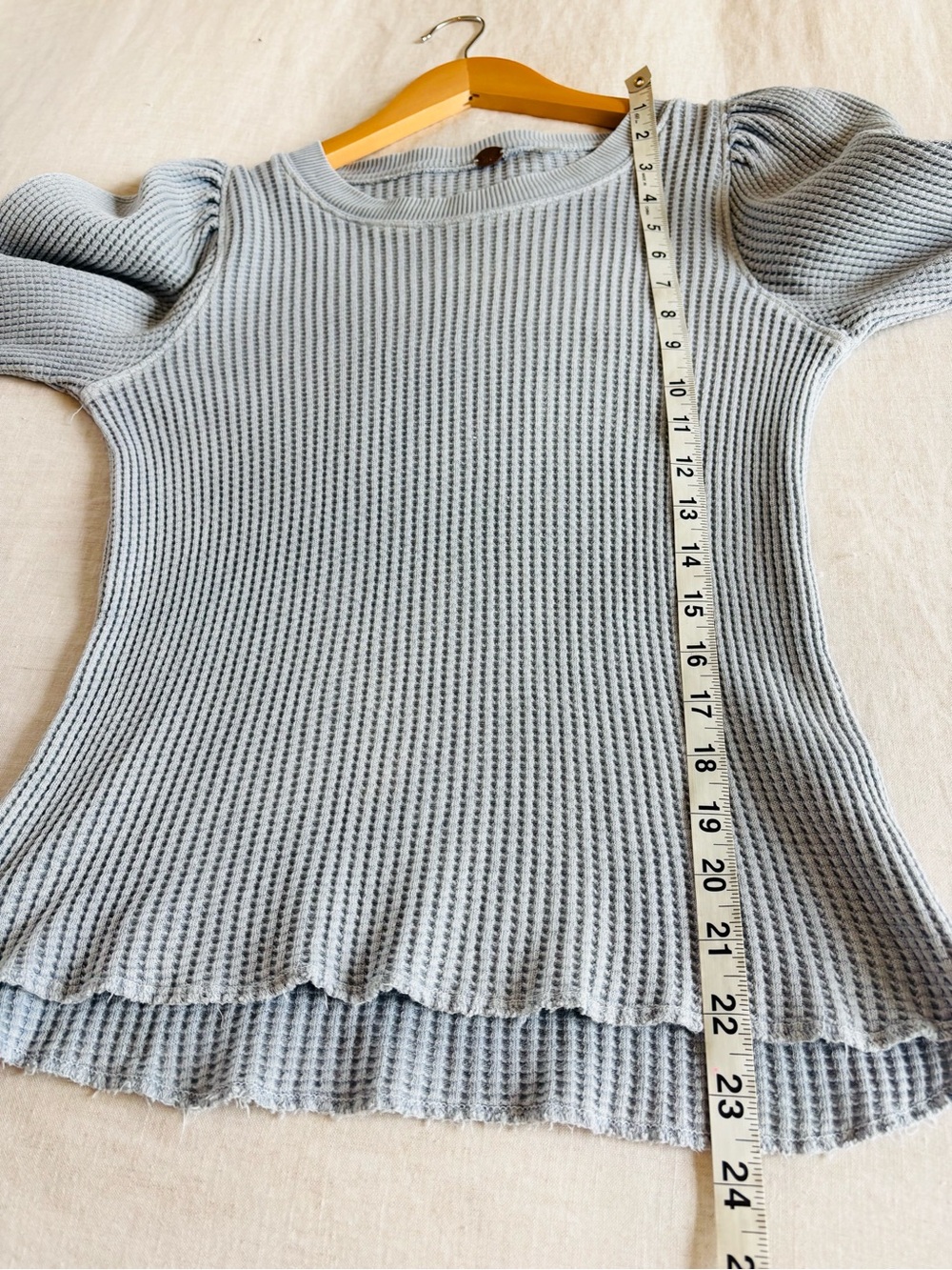 Free People FP One Wesley Thermal Top Long Sleeve Button Scoop Neck Blouse S - Picture 7 of 7